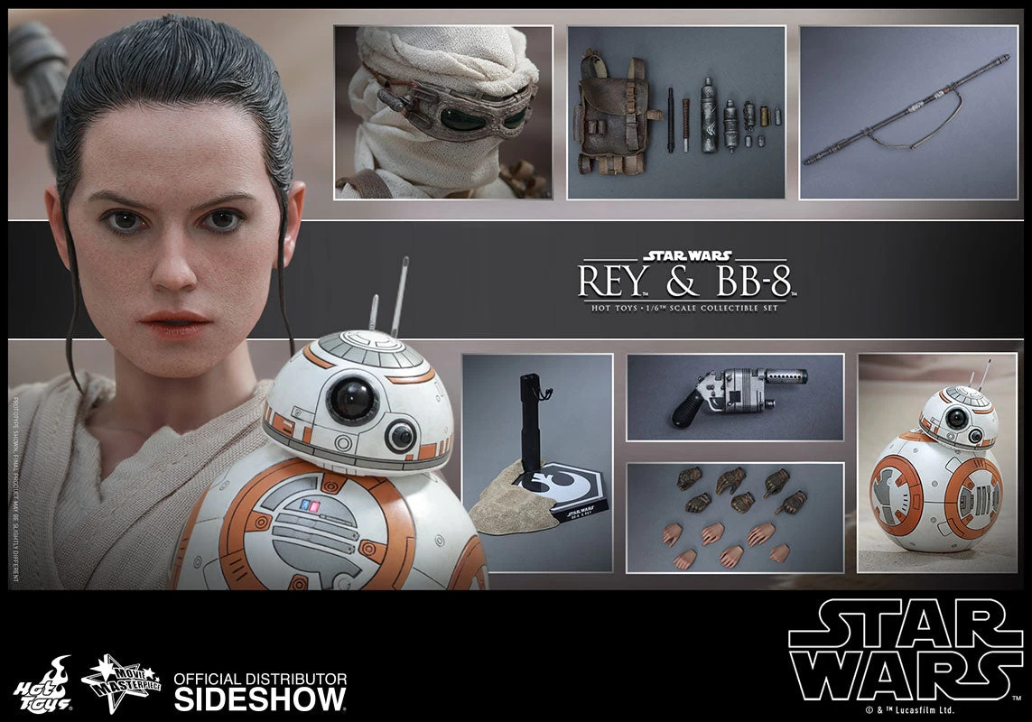 Hot Toys 1/6 Star Wars Episode VII The Force Awakens Rey And BB8 Set Sixth Scale MMS337 1 Hot Toys 1/6 Star Wars Episode VII The Force Awakens Rey And BB8 Set Sixth Scale MMS337