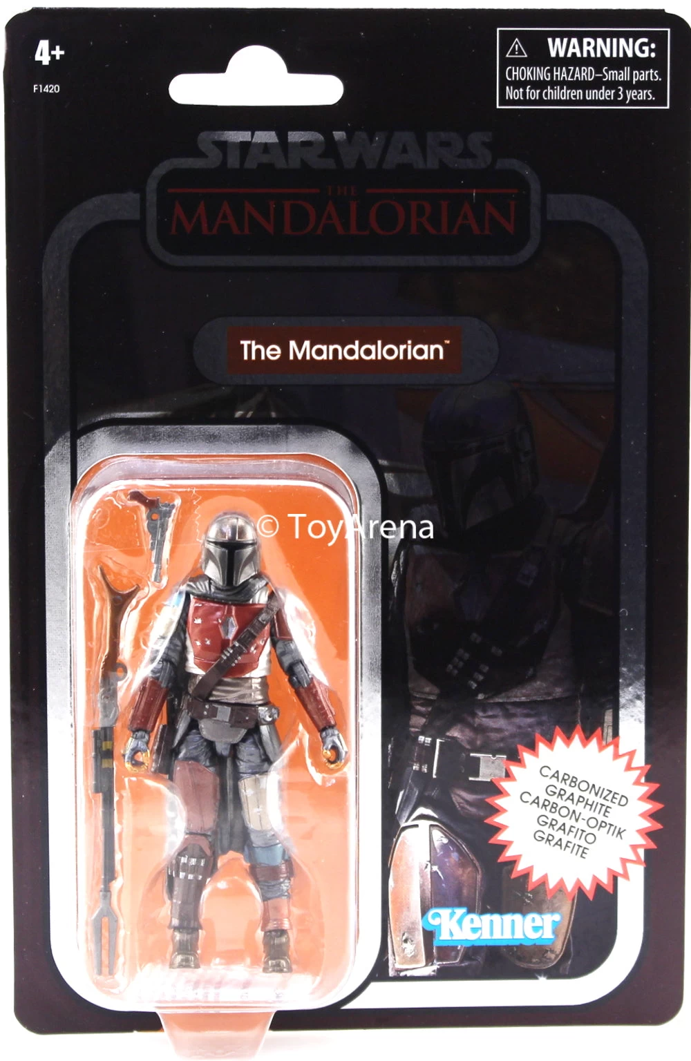 Hasbro Star Wars Vintage Collection The Mandalorian Carbonized F1420 3.75" Action Figure 5 Hasbro Star Wars Vintage Collection The Mandalorian Carbonized F1420 3.75" Action Figure - Image 5