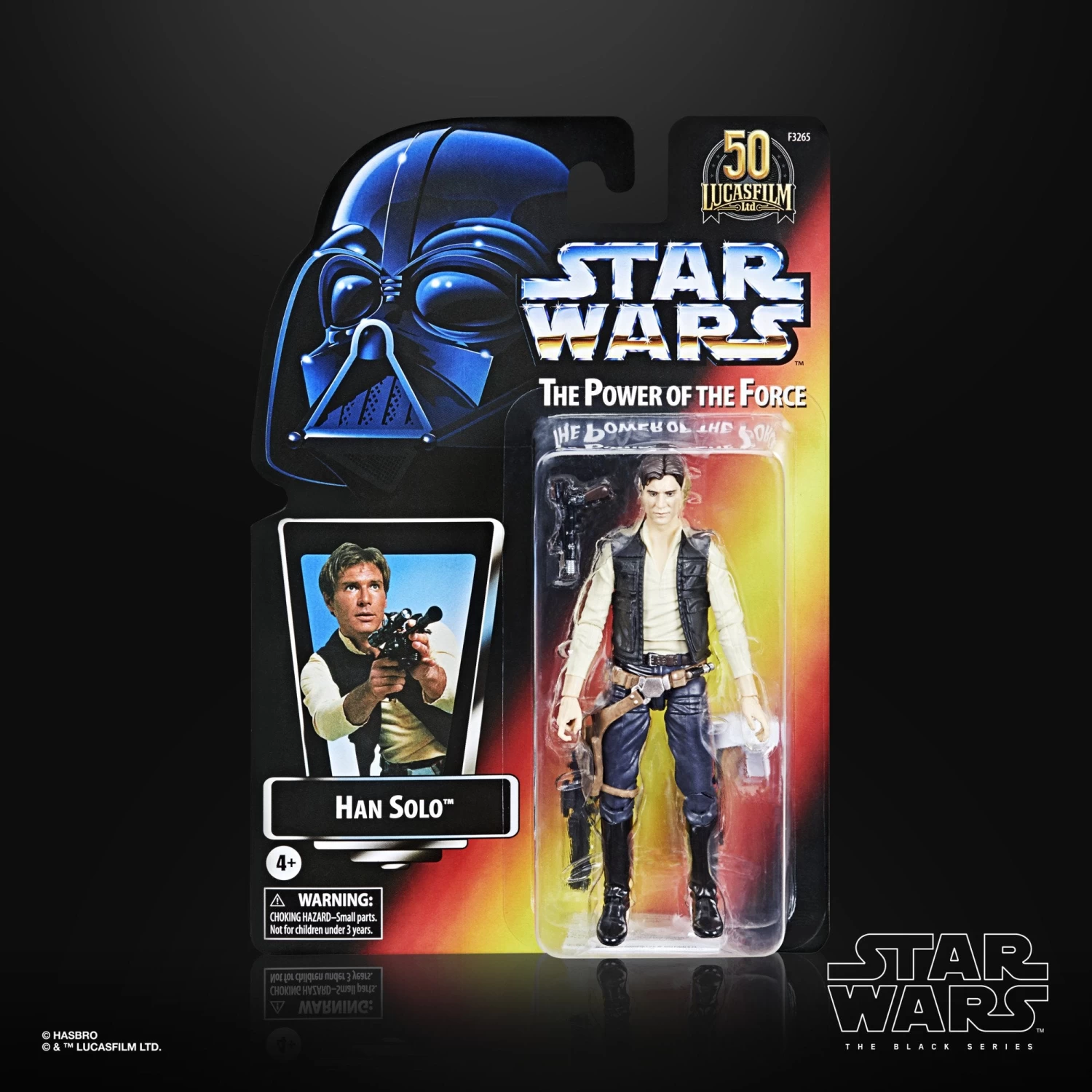 Hasbro Star Wars The Black Series Lucasfilm 50th Anniversary The Power Of The Force Han Solo 6 Inch Action Figure 4 Hasbro Star Wars The Black Series Lucasfilm 50th Anniversary The Power Of The Force Han Solo 6 Inch Action Figure - Image 4