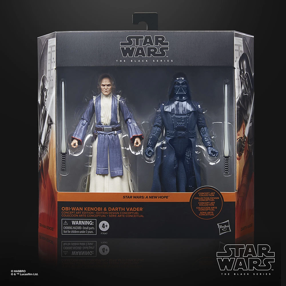 Hasbro Star Wars Black Series A New Hope Obi-Wan Kenobi And Darth Vader (Concept Art Edition) 6 Inch Action Figure 2-Pack 2 Hasbro Star Wars Black Series A New Hope Obi-Wan Kenobi And Darth Vader (Concept Art Edition) 6 Inch Action Figure 2-Pack - Image 2