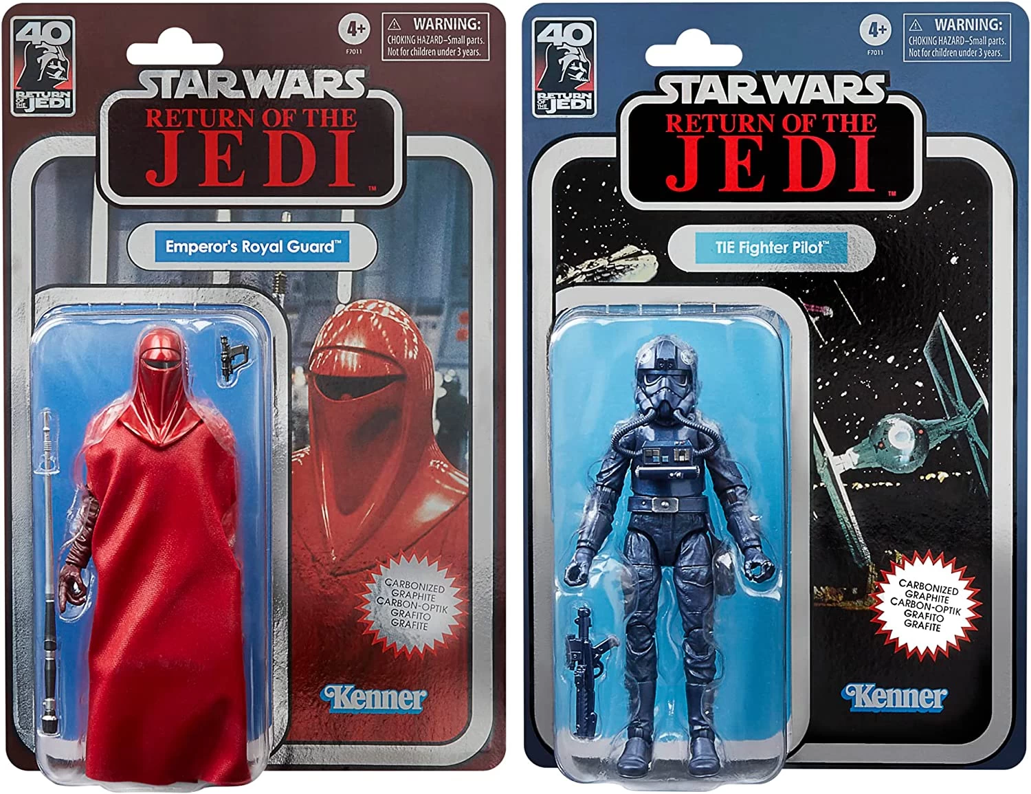 Hasbro Star Wars Black Series Vintage Collection Emperor's Royal Guard And TIE Fighter Pilot Carbonized F7011 3.75" 2-Pack Action Figure 11 Hasbro Star Wars Black Series Vintage Collection Emperor's Royal Guard And TIE Fighter Pilot Carbonized F7011 3.75" 2-Pack Action Figure - Image 11