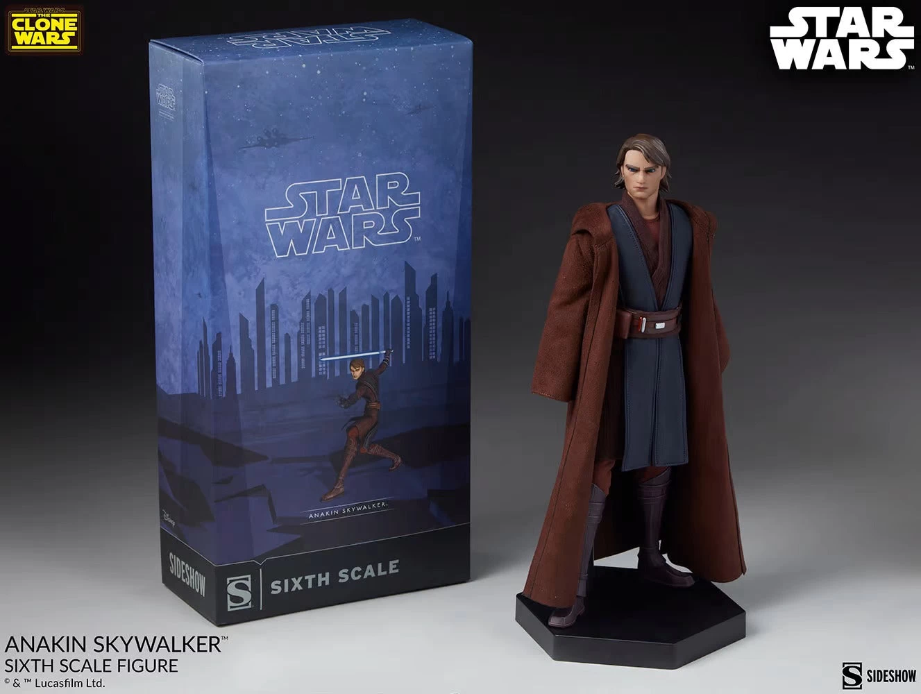 Sideshow Collectible 1/6 Star Wars Clone Wars Anakin Skywalker Sixth Scale Figure 2 Sideshow Collectible 1/6 Star Wars Clone Wars Anakin Skywalker Sixth Scale Figure - Image 2