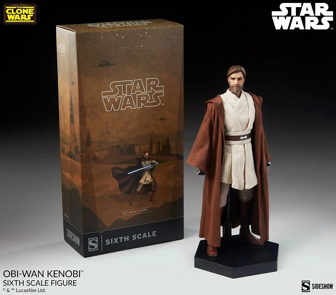 Sideshow Collectible 1/6 Star Wars Clone Wars Obi-Wan Kenobi Sixth Scale Figure 2 Sideshow Collectible 1/6 Star Wars Clone Wars Obi-Wan Kenobi Sixth Scale Figure - Image 2