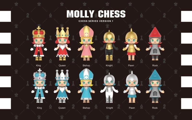 POPMART MOLLY Chess 1Box 12pcs 1 POPMART MOLLY Chess 1Box 12pcs