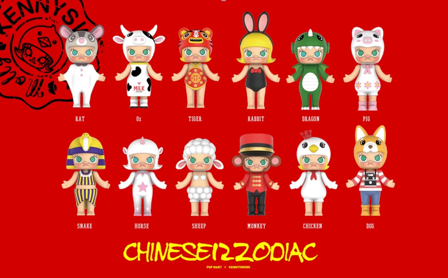POPMART MOLLY Chinese 12 Zodiac 1Box 12pcs 1 POPMART MOLLY Chinese 12 Zodiac 1Box 12pcs